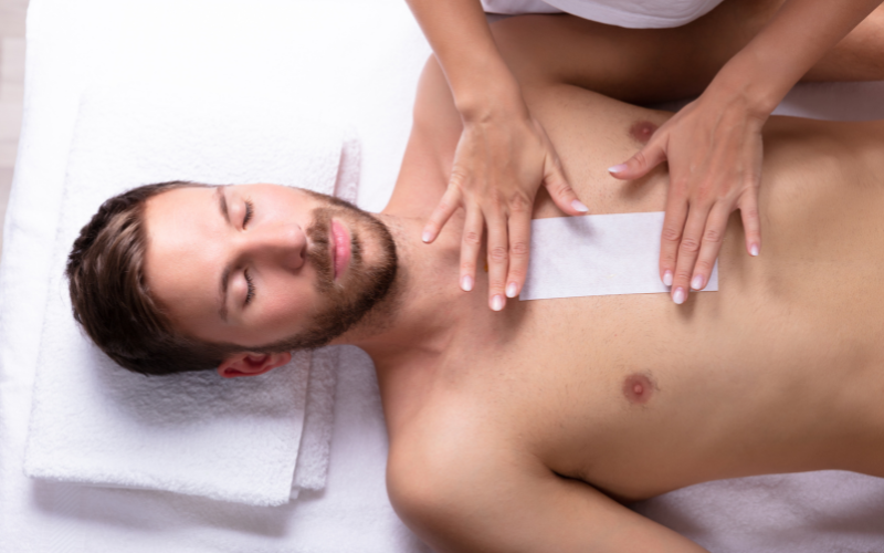 Chest waxing for men in York at the Beauty Within salon.